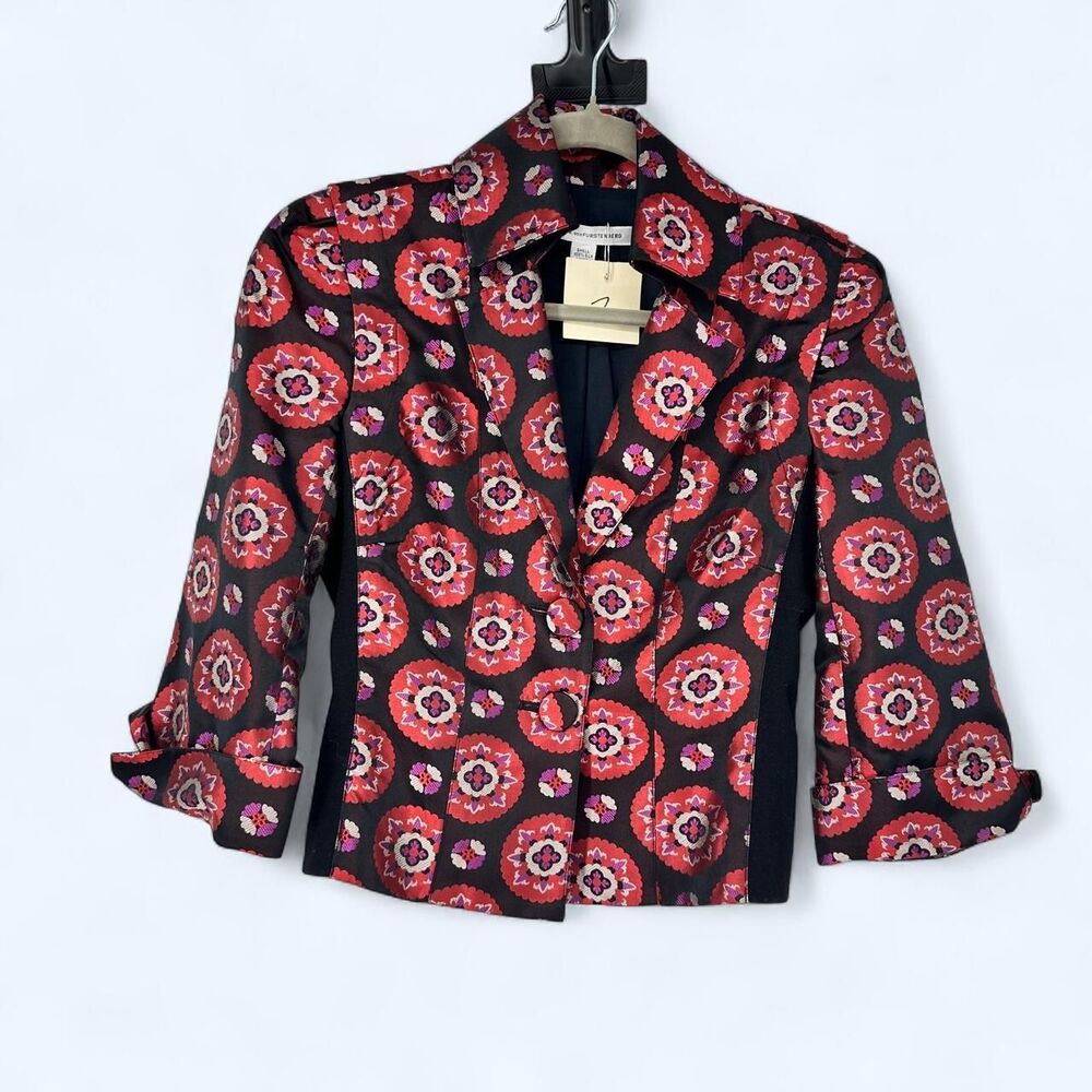 Diane von Furstenberg Medallion Print 100% Silk Blazer Jacket Size 2